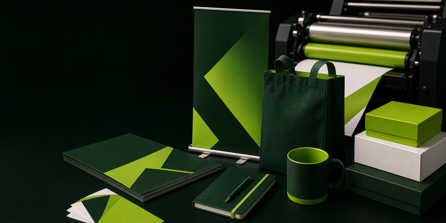 Produção de materiais gráficos e brindes corporativos